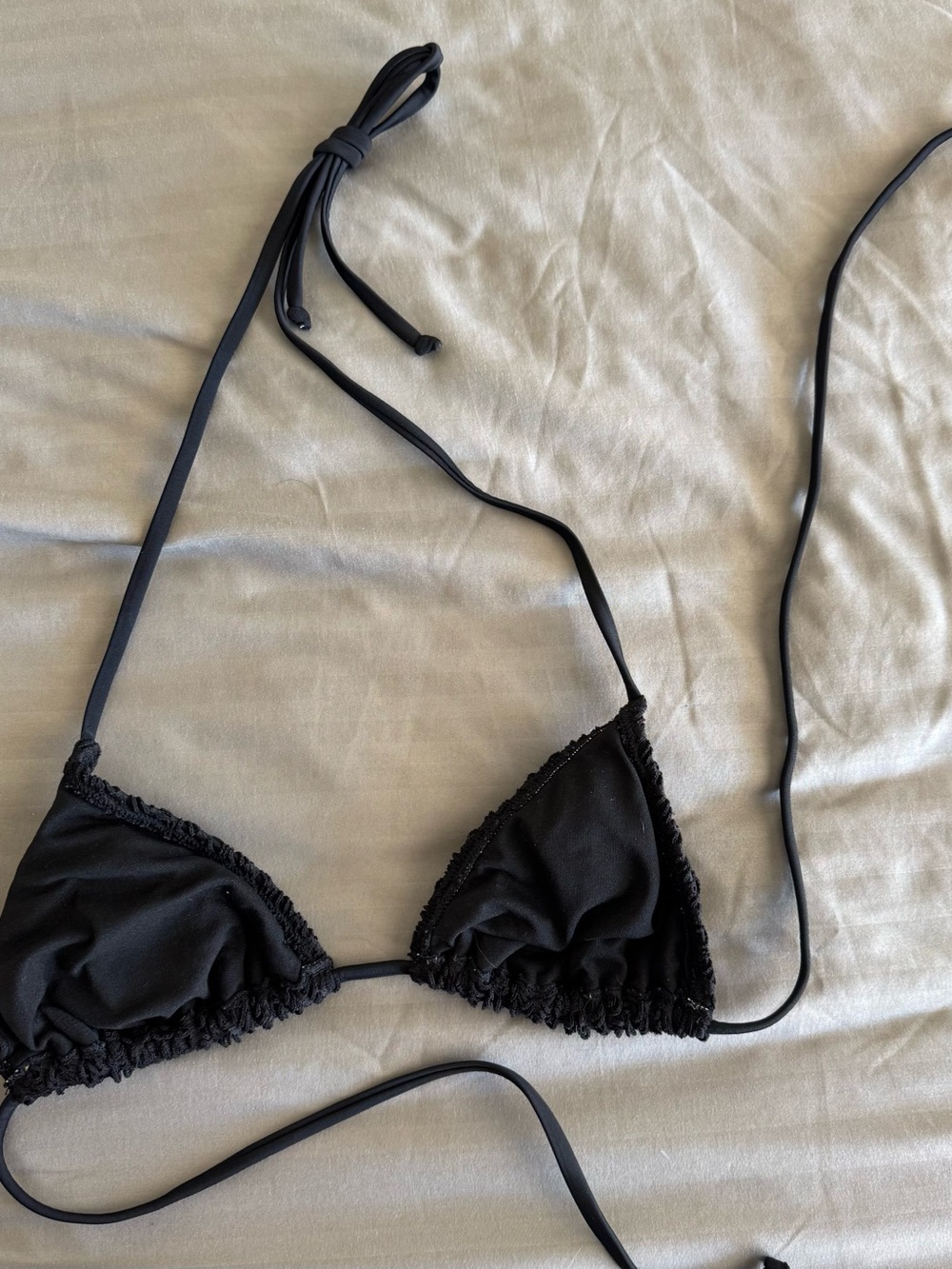Roxy Black Swim Label Top Crochet, Gold ROXY on outside - Picture 7 of 9